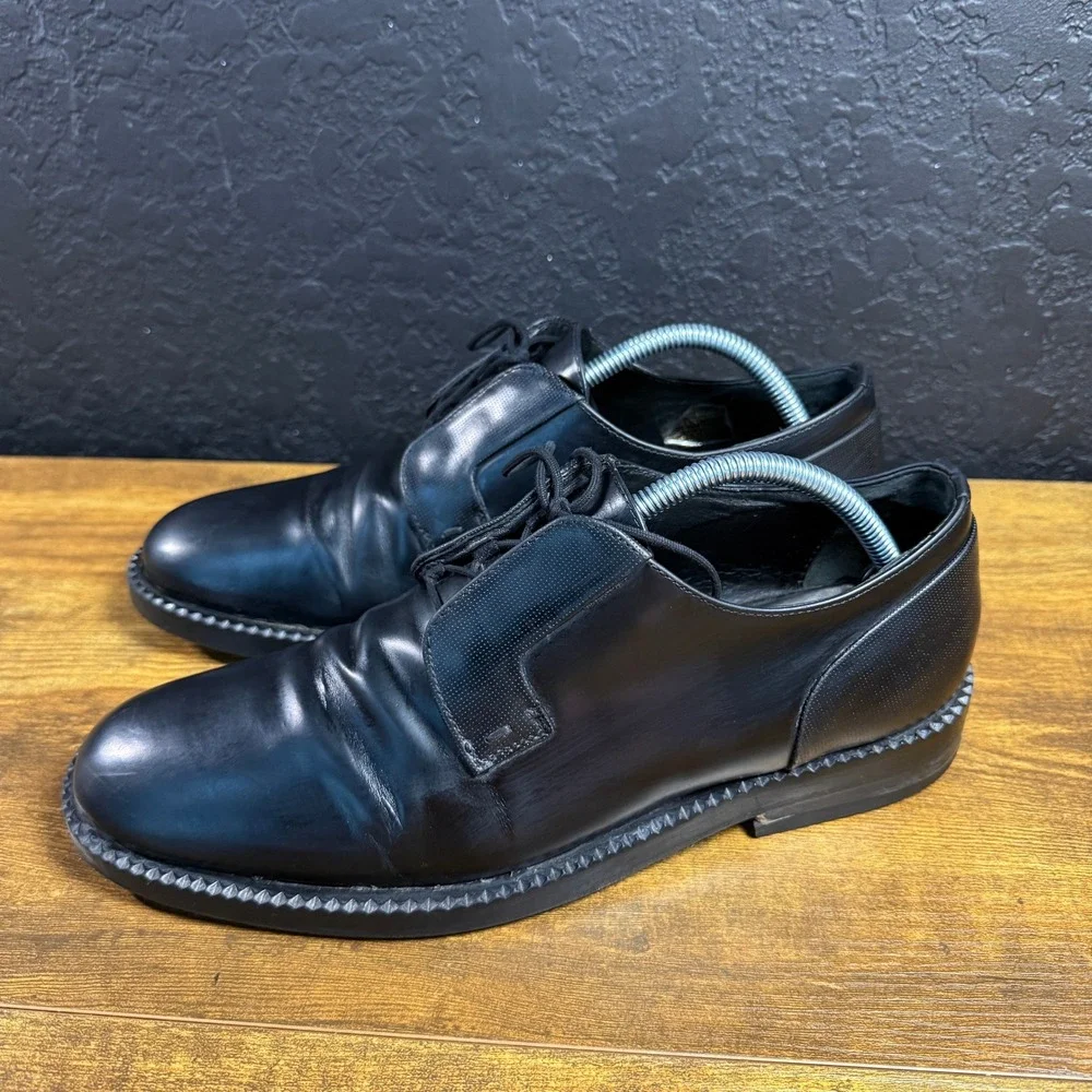 HUGO Boss 50315530 Black Leather Derby Dress Shoes Mens 41 US 8